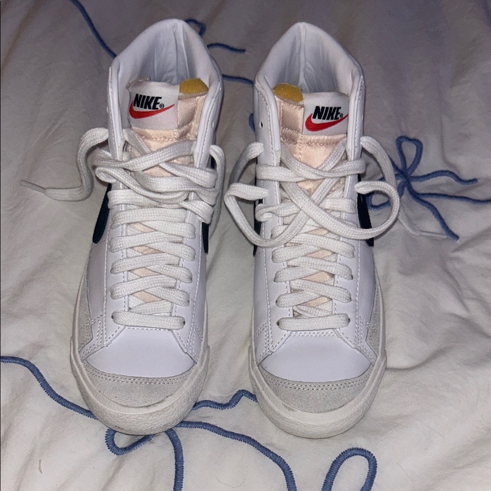 Nike White and Cream High-Top Sneakers